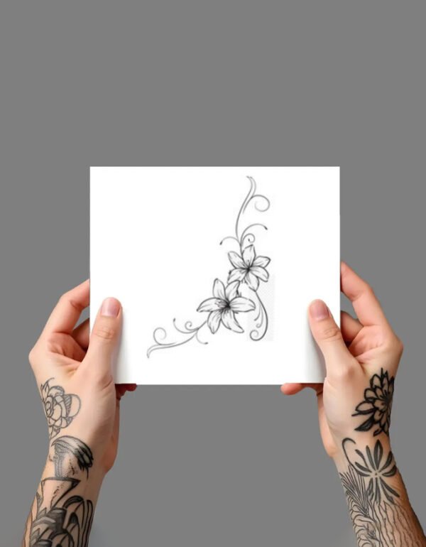 FLOWER_3 Premium Temporary Tattoo (5x7.5 Inches)