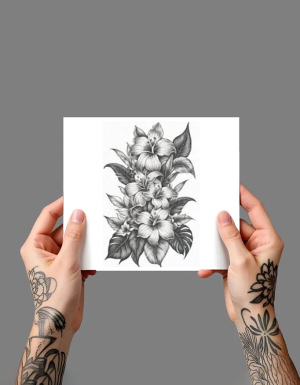 FLOWER_5 Premium Temporary Tattoo (5x7.5 Inches)