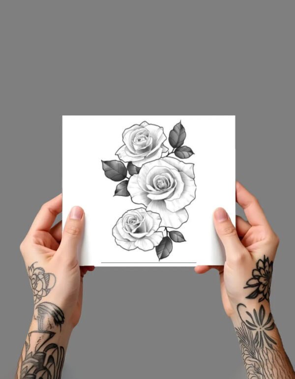 THREE ROSES Temporary Tattoo
