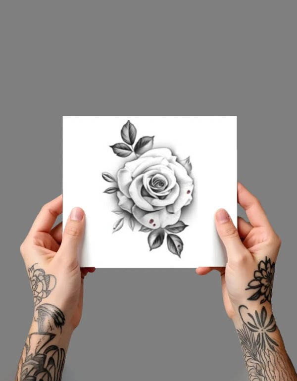 SINGLE ROSE Temporary Tattoo